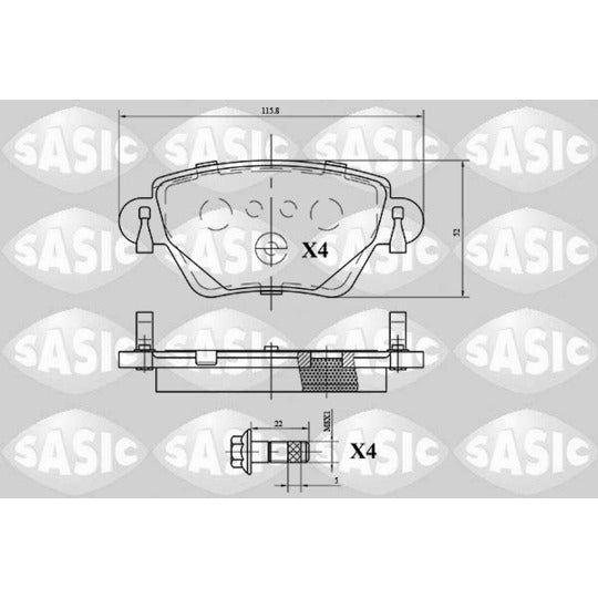 Sasic Brake Pad Set, disc brake to suit Ford, Jaguar, Renault