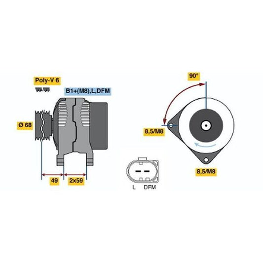 Bosch Alternator to suit Daf