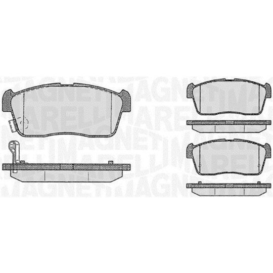 Magneti Marelli Brake Pad Set, disc brake to suit Mitsubishi, Toyota, Mazda