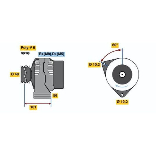 Bosch Alternator to suit Mercedes-Benz