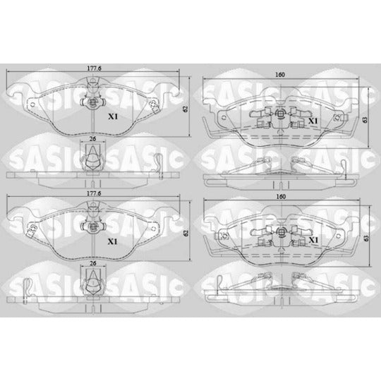 Sasic Brake Pad Set, disc brake to suit Opel