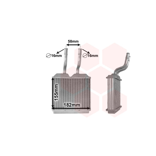 Van Wezel 37006197 Heat Exchanger, interior heating to suit Opel