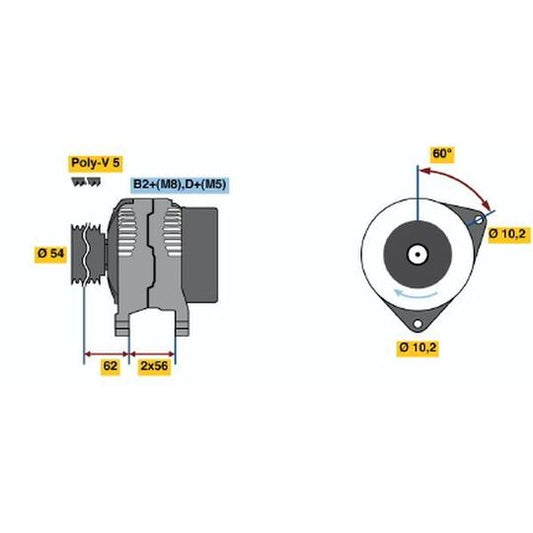 Bosch Alternator to suit Opel, Vauxhall