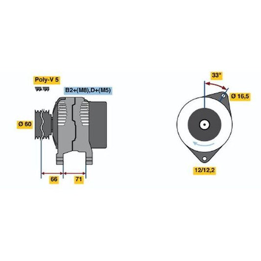 Bosch Alternator to suit Fiat