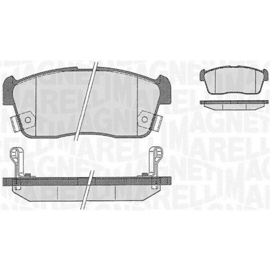 Magneti Marelli Brake Pad Set, disc brake to suit Mitsubishi, Toyota, Mazda