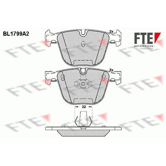 Fte Brake Pad Set, disc brake to suit BMW, Alpina, Bentley