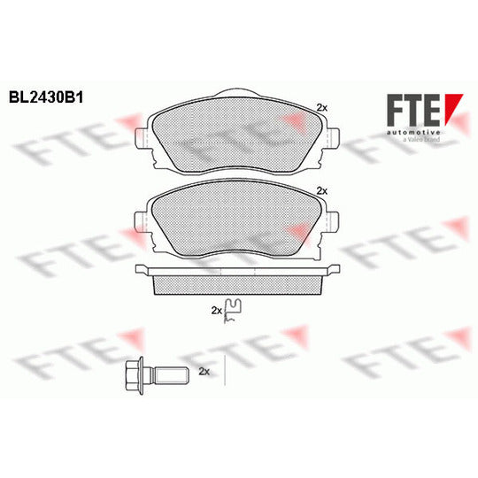 Fte Brake Pad Set, disc brake to suit Opel, Vauxhall