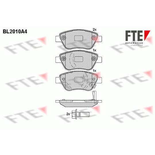 Fte Brake Pad Set, disc brake to suit Opel, Vauxhall