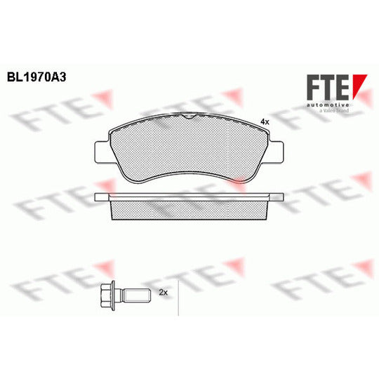 Fte Brake Pad Set, disc brake to suit Peugeot, Citroën, Opel