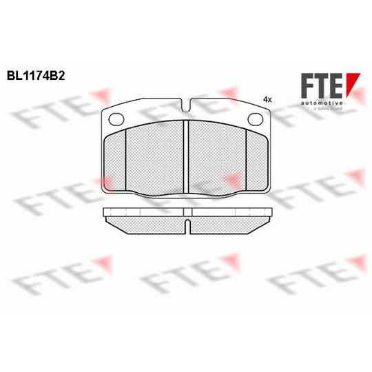 Fte Brake Pad Set, disc brake to suit Chevrolet, Lotus, Opel
