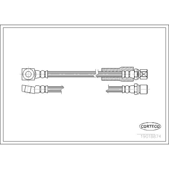Corteco Brake Hose to suit Opel, Vauxhall, Saab