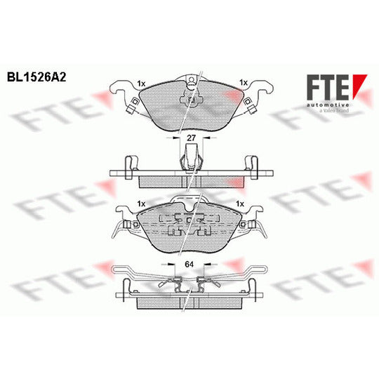 Fte Brake Pad Set, disc brake to suit Chevrolet, Opel, Vauxhall