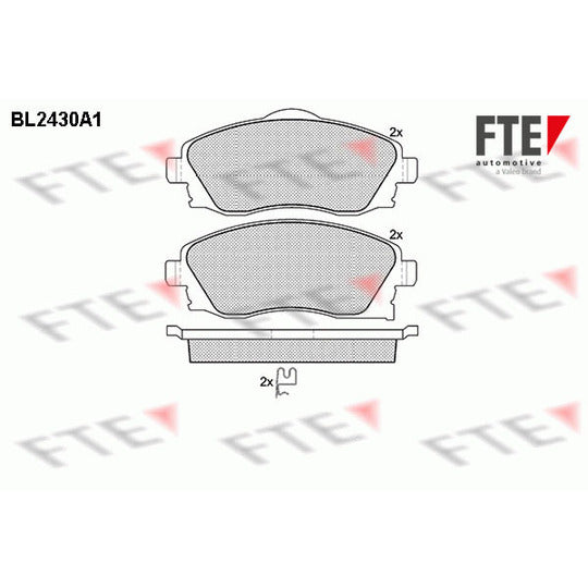 Fte Brake Pad Set, disc brake to suit Opel, Vauxhall