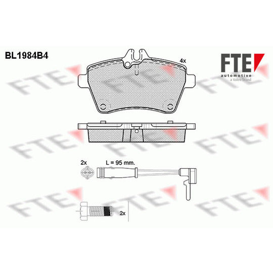 Fte Brake Pad Set, disc brake to suit Mercedes-Benz