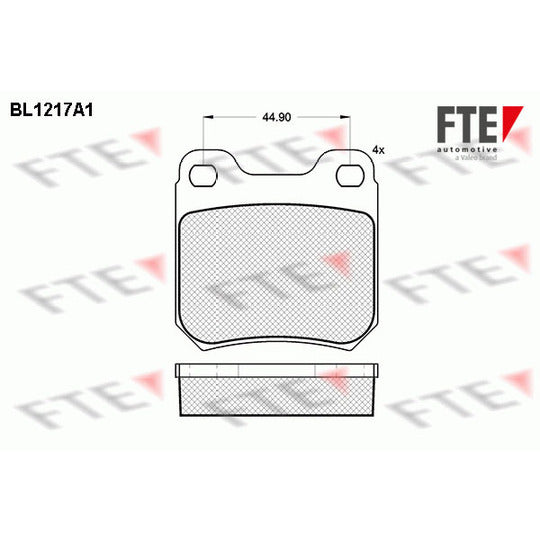 Fte Brake Pad Set, disc brake to suit Chevrolet, Opel, Vauxhall