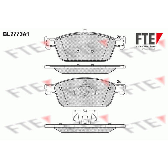 Fte Brake Pad Set, disc brake to suit Ford, Lincoln