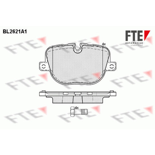 Fte Brake Pad Set, disc brake to suit Land Rover