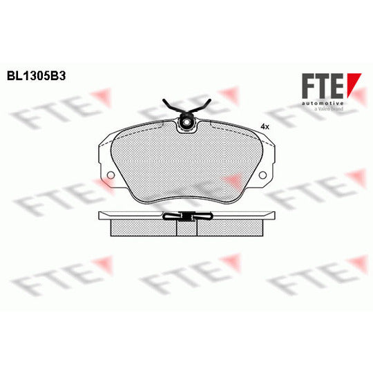 Fte Brake Pad Set, disc brake to suit Opel, Vauxhall