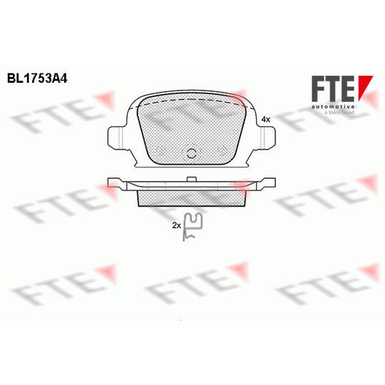 Fte Brake Pad Set, disc brake to suit Chevrolet, Opel, Vauxhall