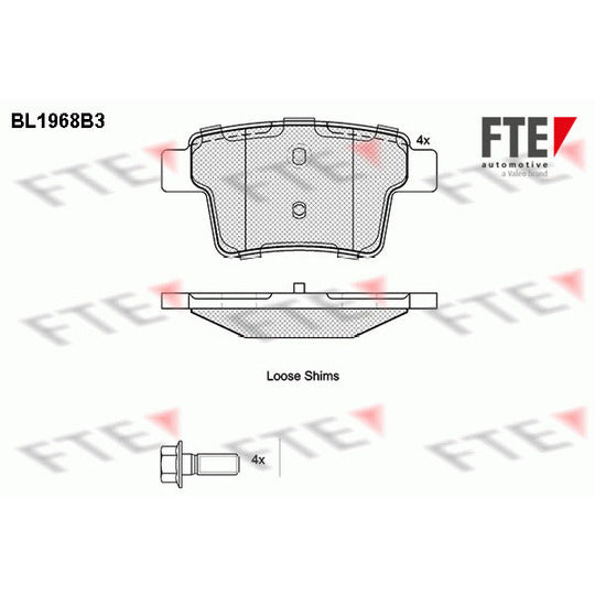 Fte Brake Pad Set, disc brake to suit Ford, Jaguar, Mercury