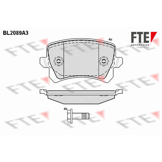 Fte Brake Pad Set, disc brake to suit Audi, VW, Seat