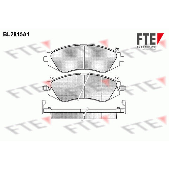 Fte Brake Pad Set, disc brake to suit Chevrolet, Suzuki, Opel