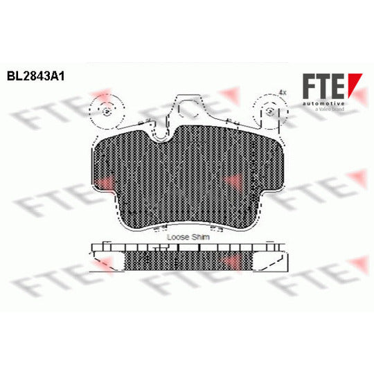 Fte Brake Pad Set, disc brake to suit Porsche