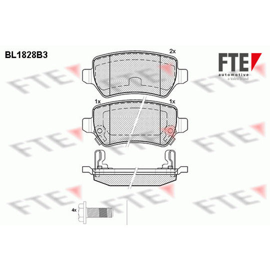 Fte Brake Pad Set, disc brake to suit Kia, Chevrolet, Opel