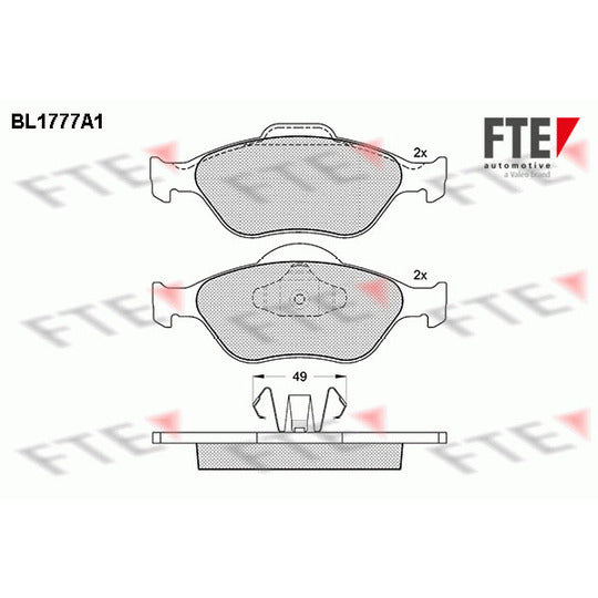 Fte Brake Pad Set, disc brake to suit Ford, Mazda