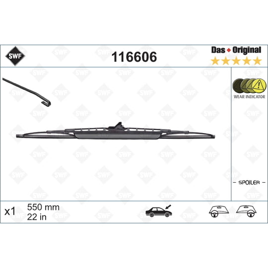 Swf Wiper Blade to suit Ford, Peugeot, Renault