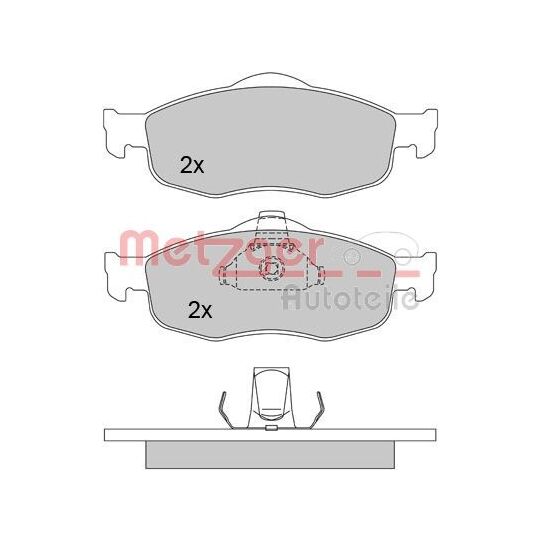 Metzger Brake Pad Set, disc brake to suit Ford