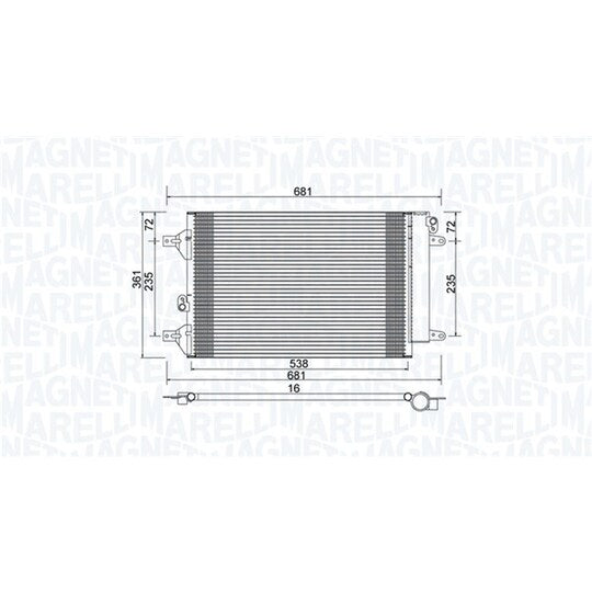 Magneti Marelli Condenser, air conditioning to suit Ford, VAG