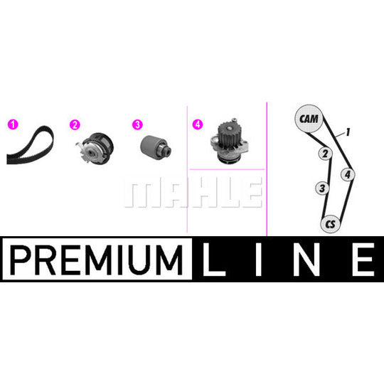 Mahle Water Pump & Timing Belt Set to suit Ford, VW, Cupra