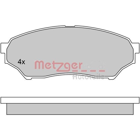 Metzger Brake Pad Set, disc brake to suit Mitsubishi