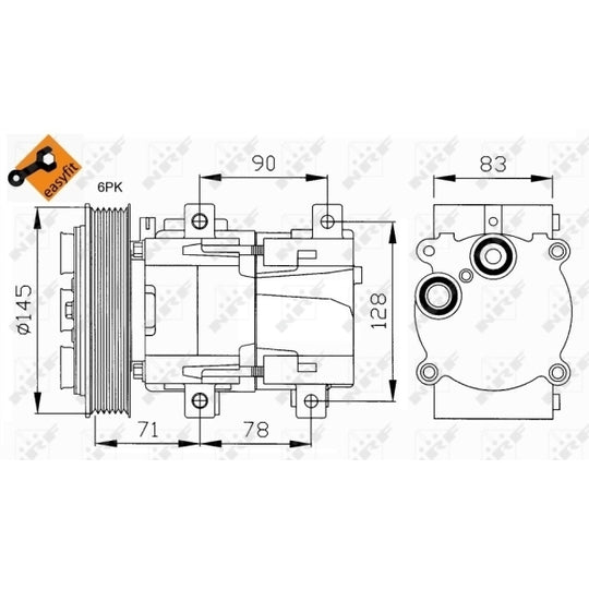 Japanparts Compressor, air conditioning to suit Ford, Mazda