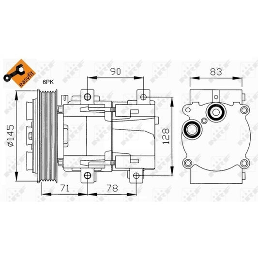 Ashika Compressor, air conditioning to suit Ford, Mazda