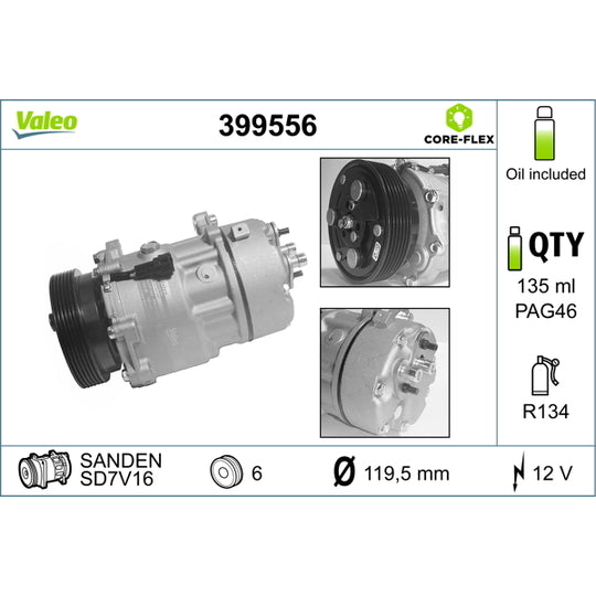 Valeo Compressor, air conditioning to suit Ford, Audi, VW