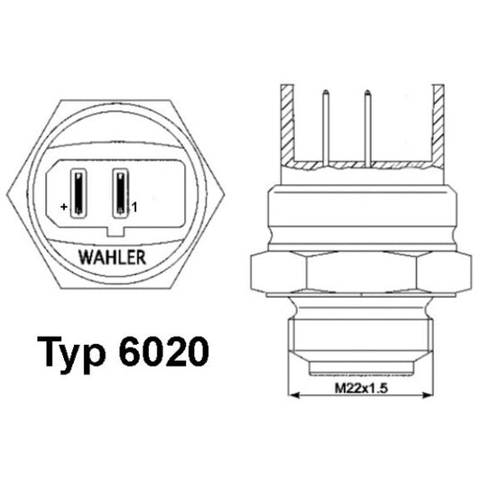 Borgwarner (Wahler) 6020.92D Temperature Switch, radiator fan to suit Seat