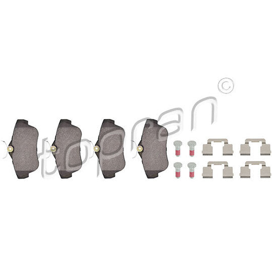Topran Brake Pad Set, disc brake to suit Toyota, Peugeot, Citroën