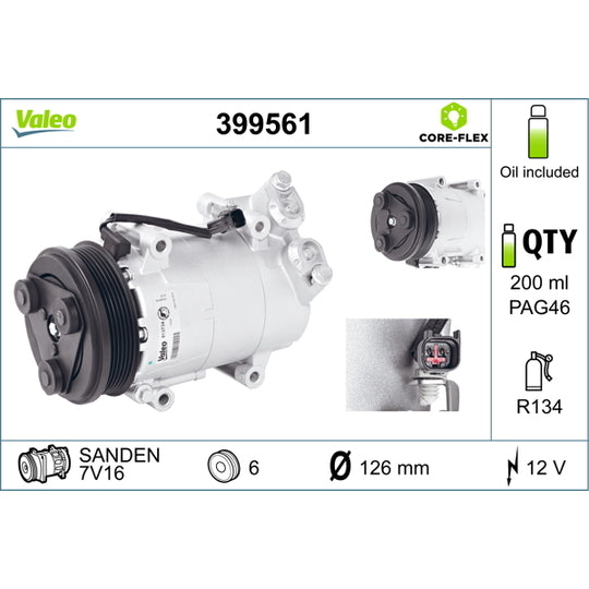 Valeo Compressor, air conditioning to suit Ford, Mazda