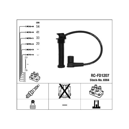 Ngk Ignition Cable Kit to suit Ford, Mazda