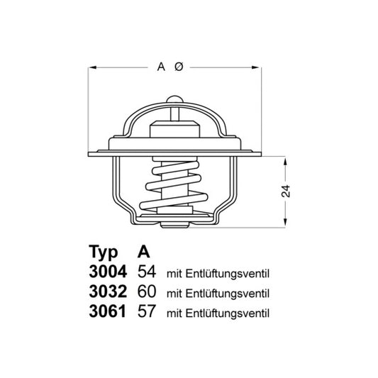 Borgwarner (Wahler) Thermostat, coolant to suit Ford