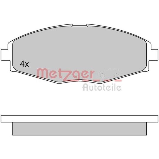 Metzger Brake Pad Set, disc brake to suit Daewoo