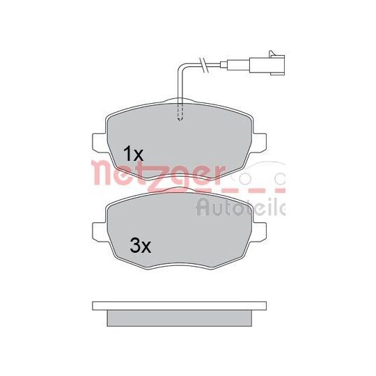 Metzger Brake Pad Set, disc brake to suit Fiat