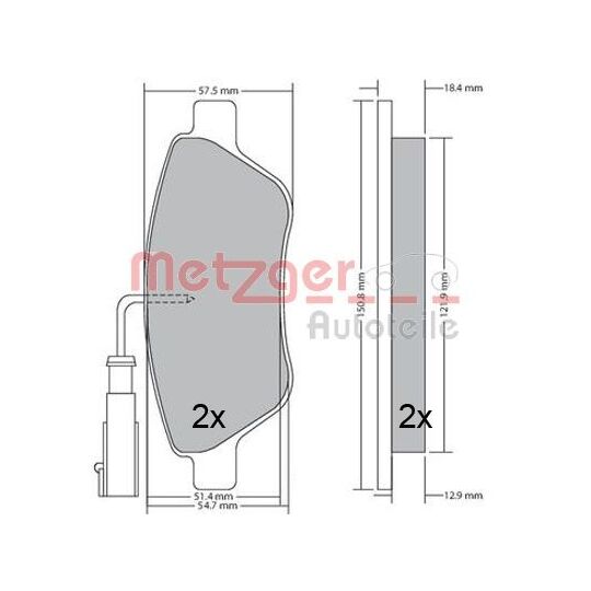 Metzger Brake Pad Set, disc brake to suit Alfa Romeo