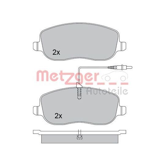 Metzger Brake Pad Set, disc brake to suit Peugeot, Citroën, Fiat