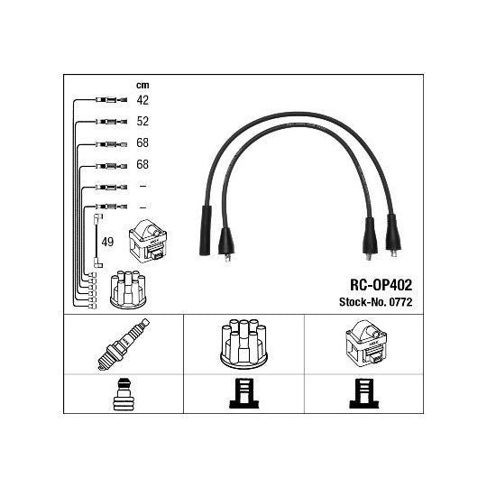 Ngk Ignition Cable Kit to suit Opel