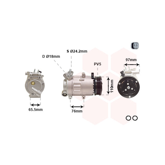 Van Wezel 1801K001 Compressor, air conditioning to suit Ford