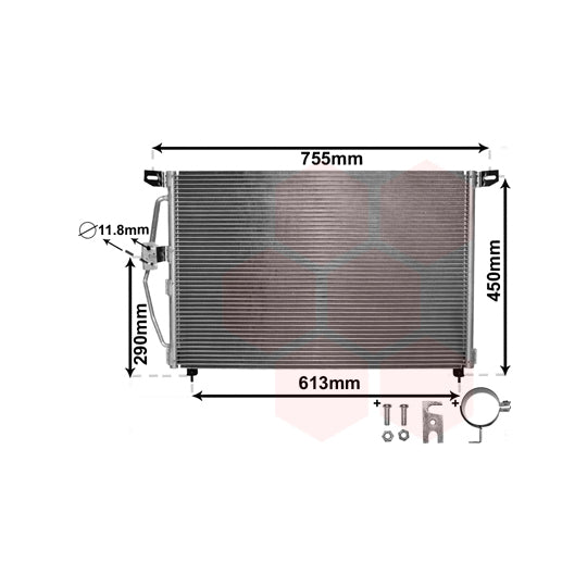 Van Wezel 37005228 Condenser, air conditioning to suit Opel