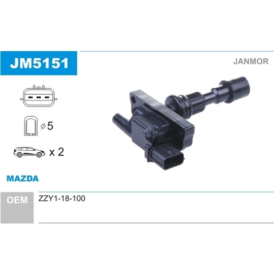 Janmor Ignition coil to suit Mazda